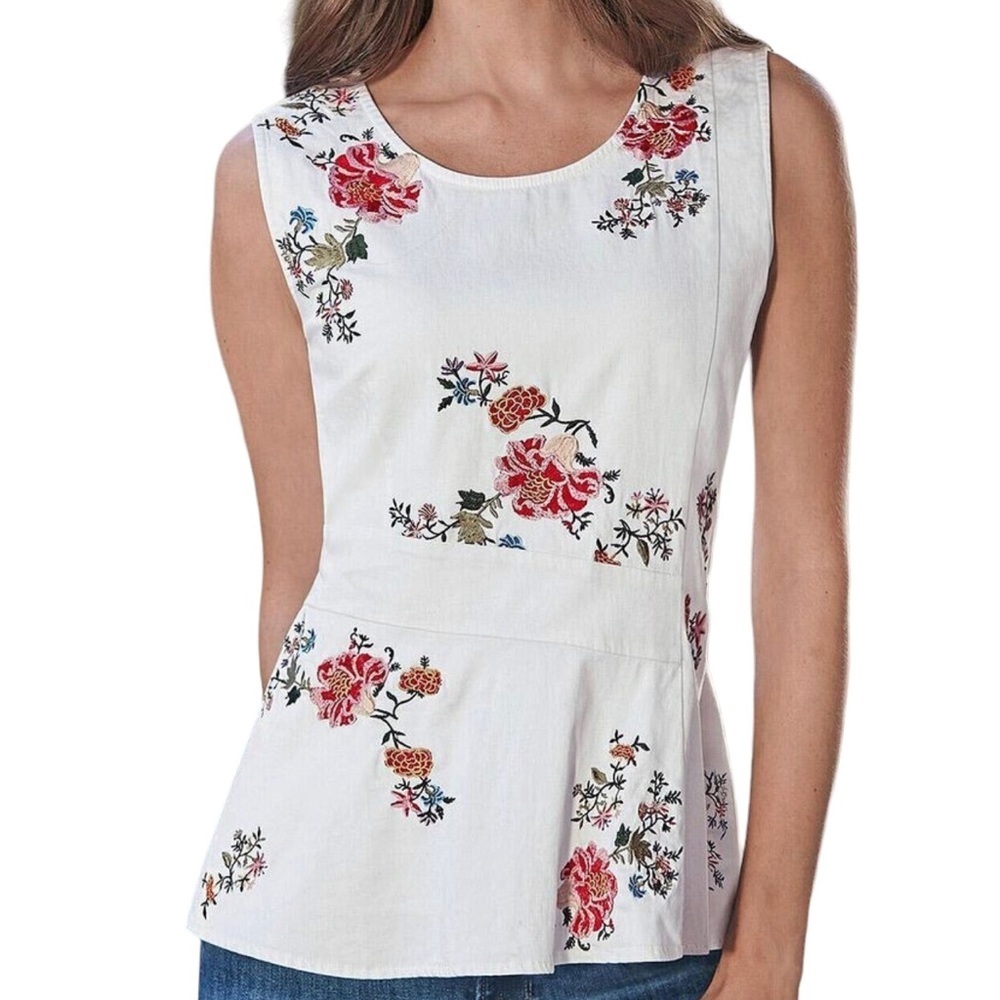 Sundance Peplum Embroidered Blouse